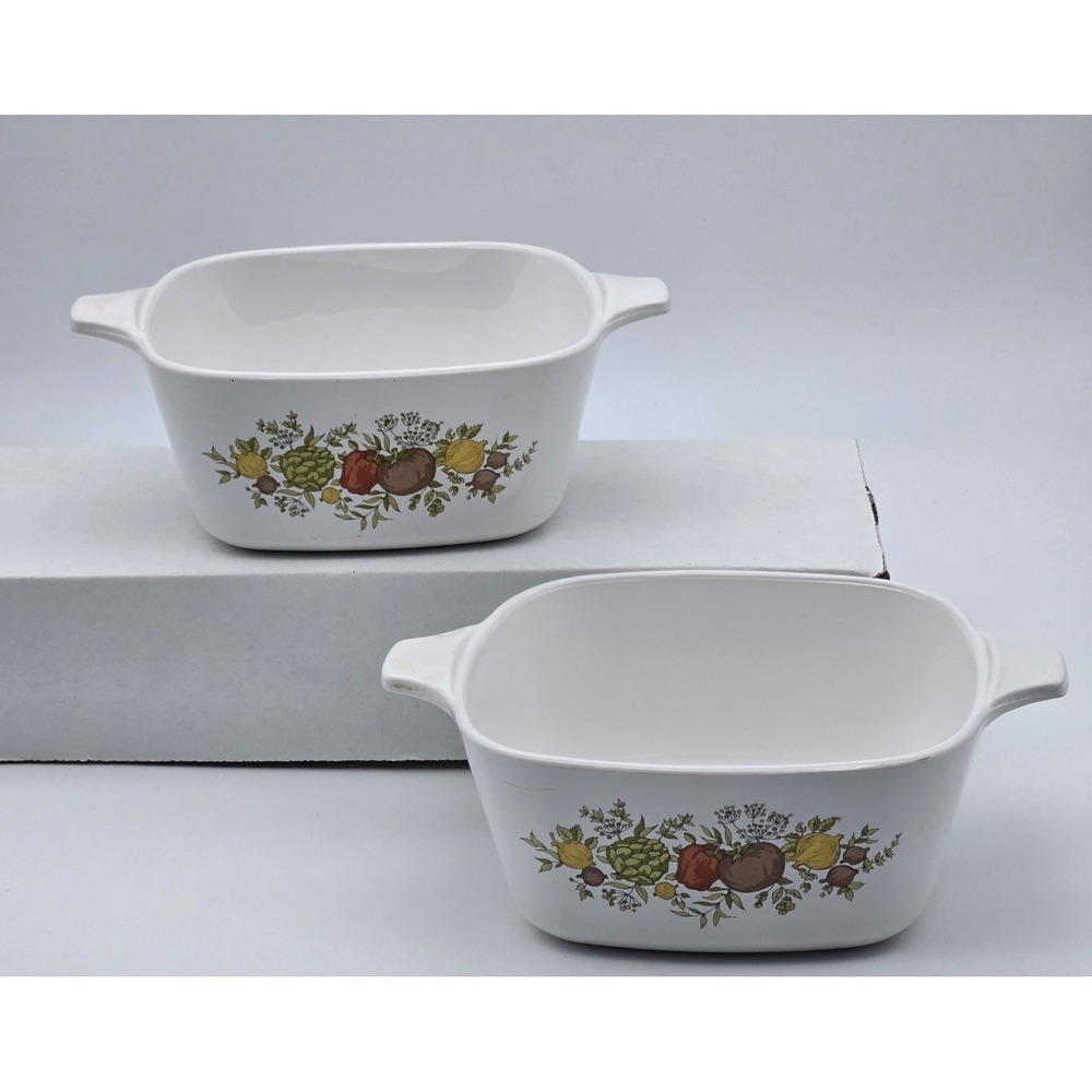 CorningWare P-43-B Spice of Life 2.5 Cup Casserole Dish Set‎ of 2 Vintage USA
